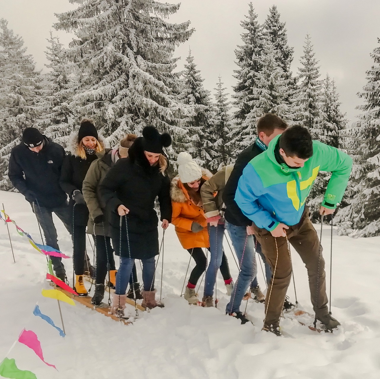 Teamski Wettkampf Teamwork Winterspass im Team